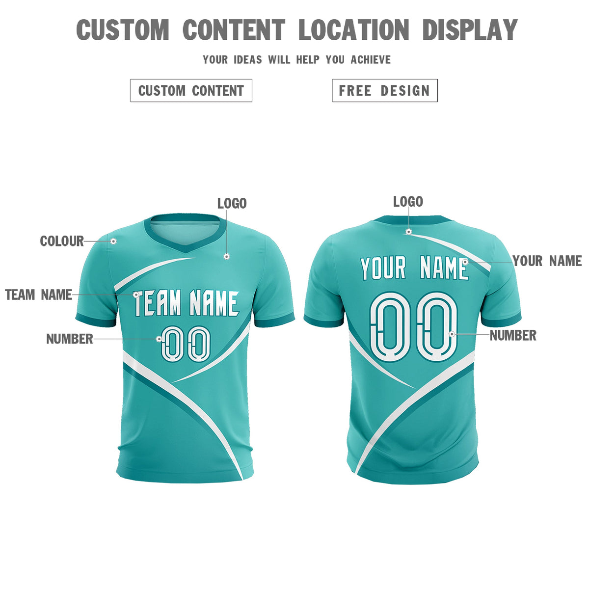 Custom Bright Green Aqua Color Block Training Uniform For Men Football Kits Jersey