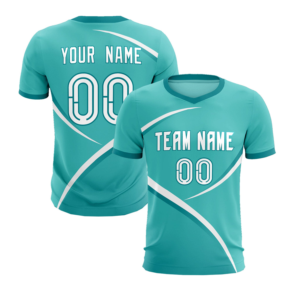 Custom Bright Green Aqua Color Block Training Uniform For Men Football Kits Jersey