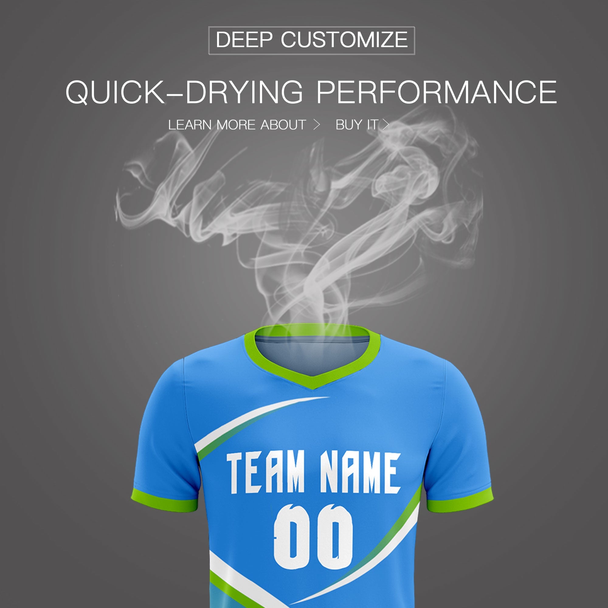 Custom Powder Blue Neon Green Color Block Training Uniform For Men Soccer Sets Jersey