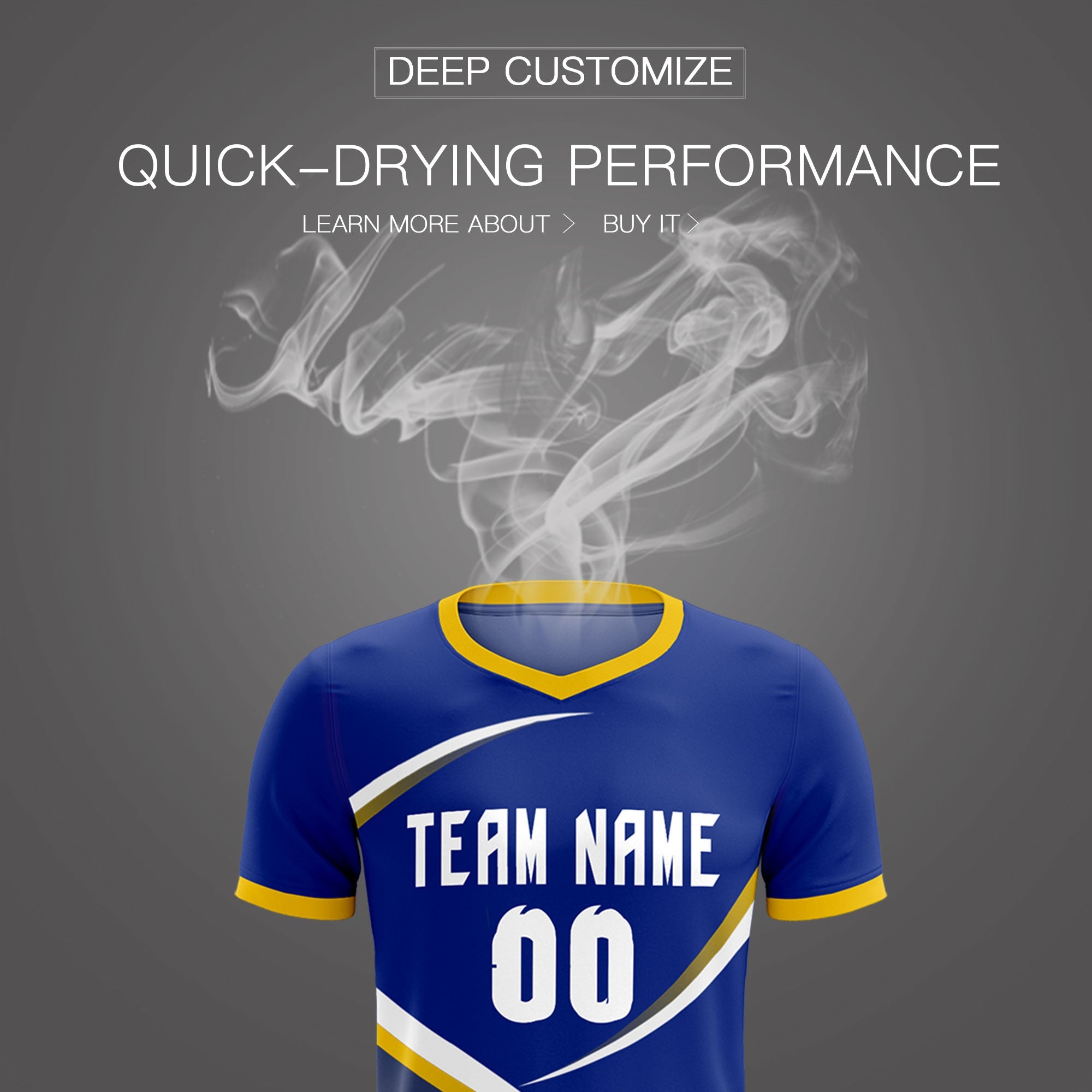 Custom Royal Gold Color Block Training Uniform For Men Soccer Sets Jersey