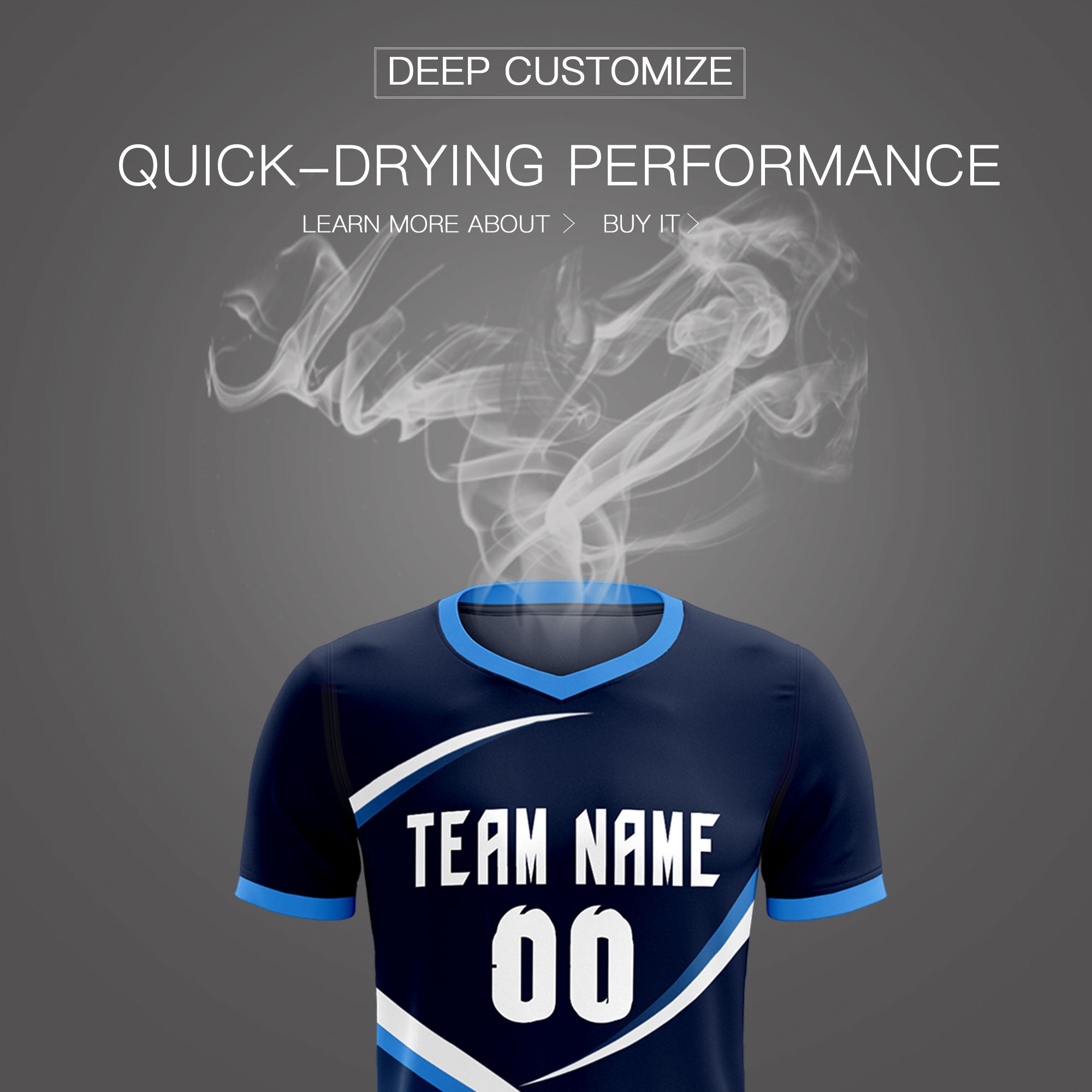 Custom Navy Powder Blue Color Block Training Uniform For Men Soccer Sets Jersey