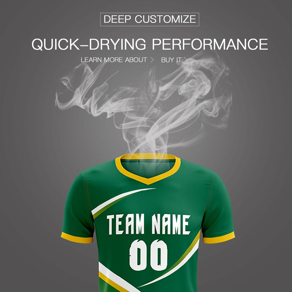 Custom Kelly Green Gold Color Block Training Uniform For Men Soccer Sets Jersey