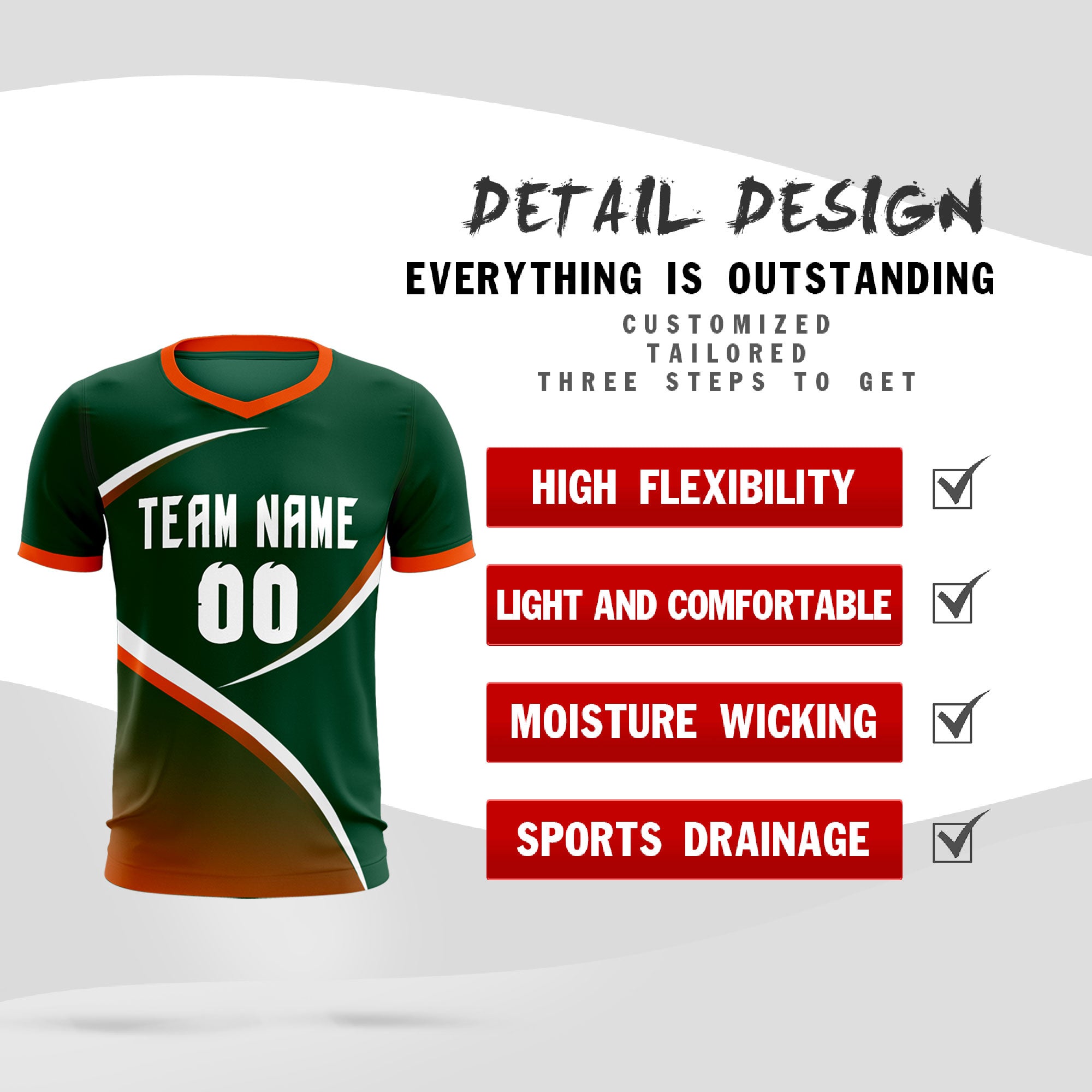 Custom Green Orange Color Block Training Uniform For Men Soccer Sets Jersey