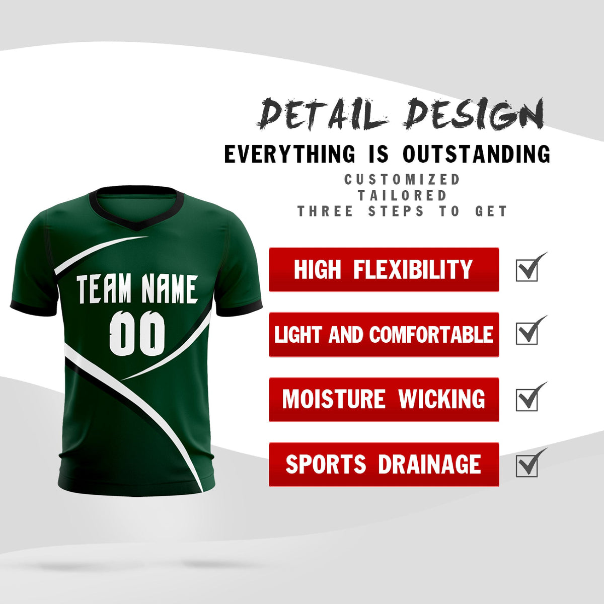 Custom Green Black Color Block Training Uniform For Men Soccer Sets Jersey