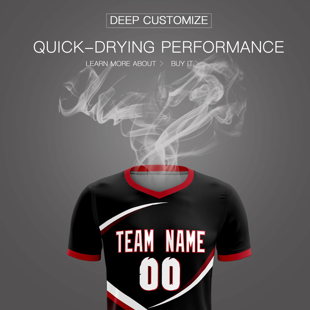 Custom Black Red Color Block Training Uniform For Men Soccer Sets Jersey