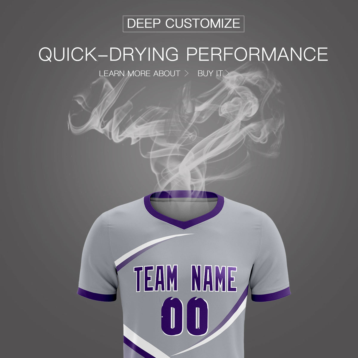 Custom Gray Purple Color Block Training Uniform For Men Soccer Sets Jersey