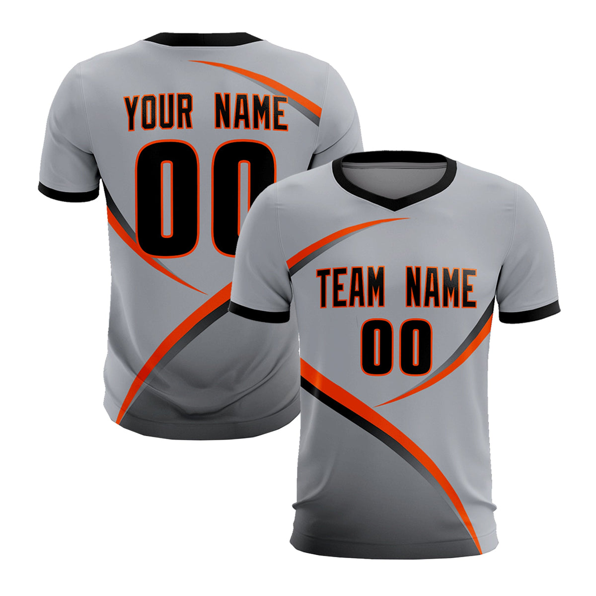 Custom Gray Black Color Block Training Uniform For Men Football Kits Jersey