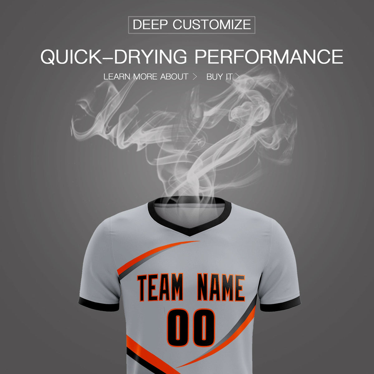 Custom Gray Black Color Block Training Uniform For Men Football Kits Jersey