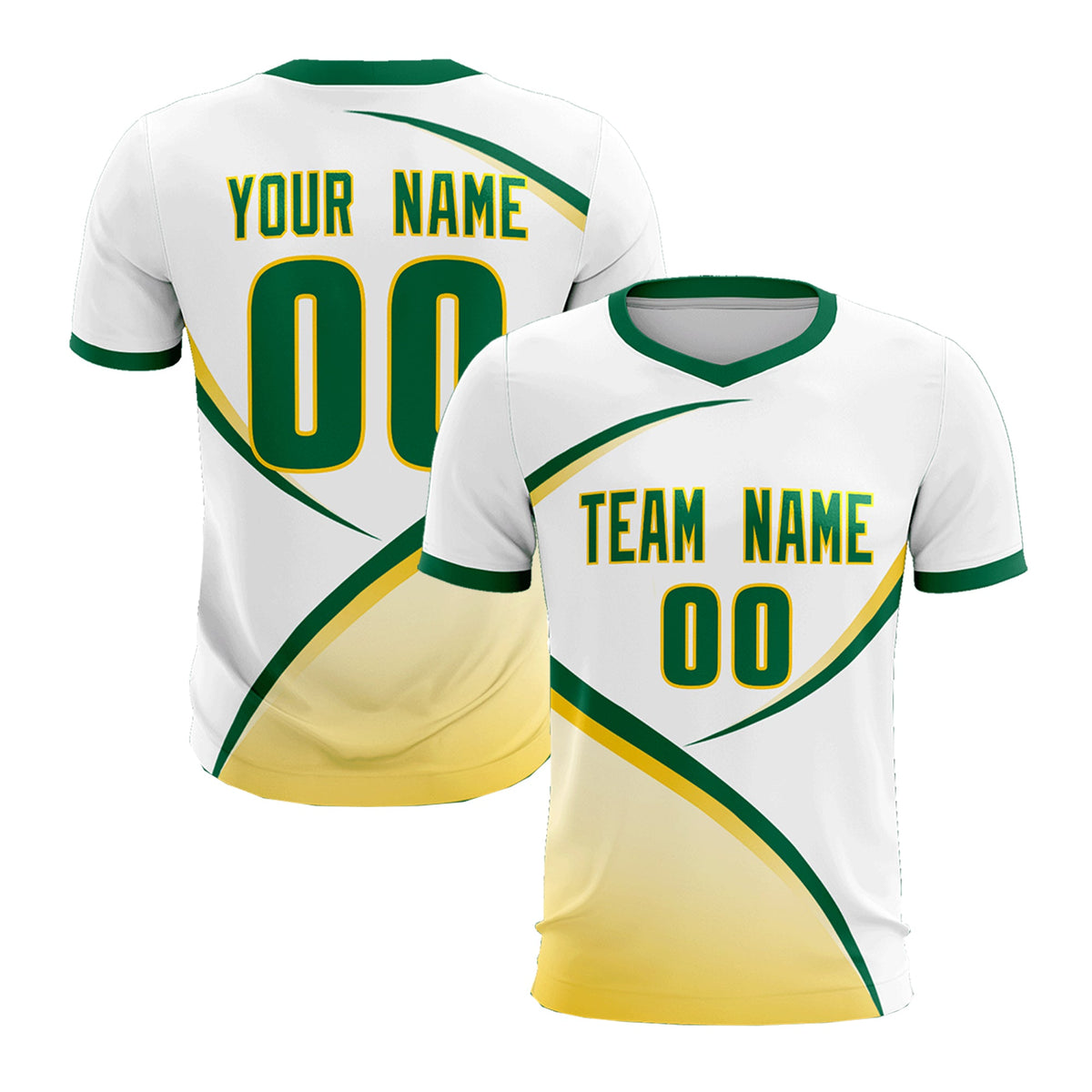 Custom White Kelly Green Color Block Training Uniform For Men Football Kits Jersey