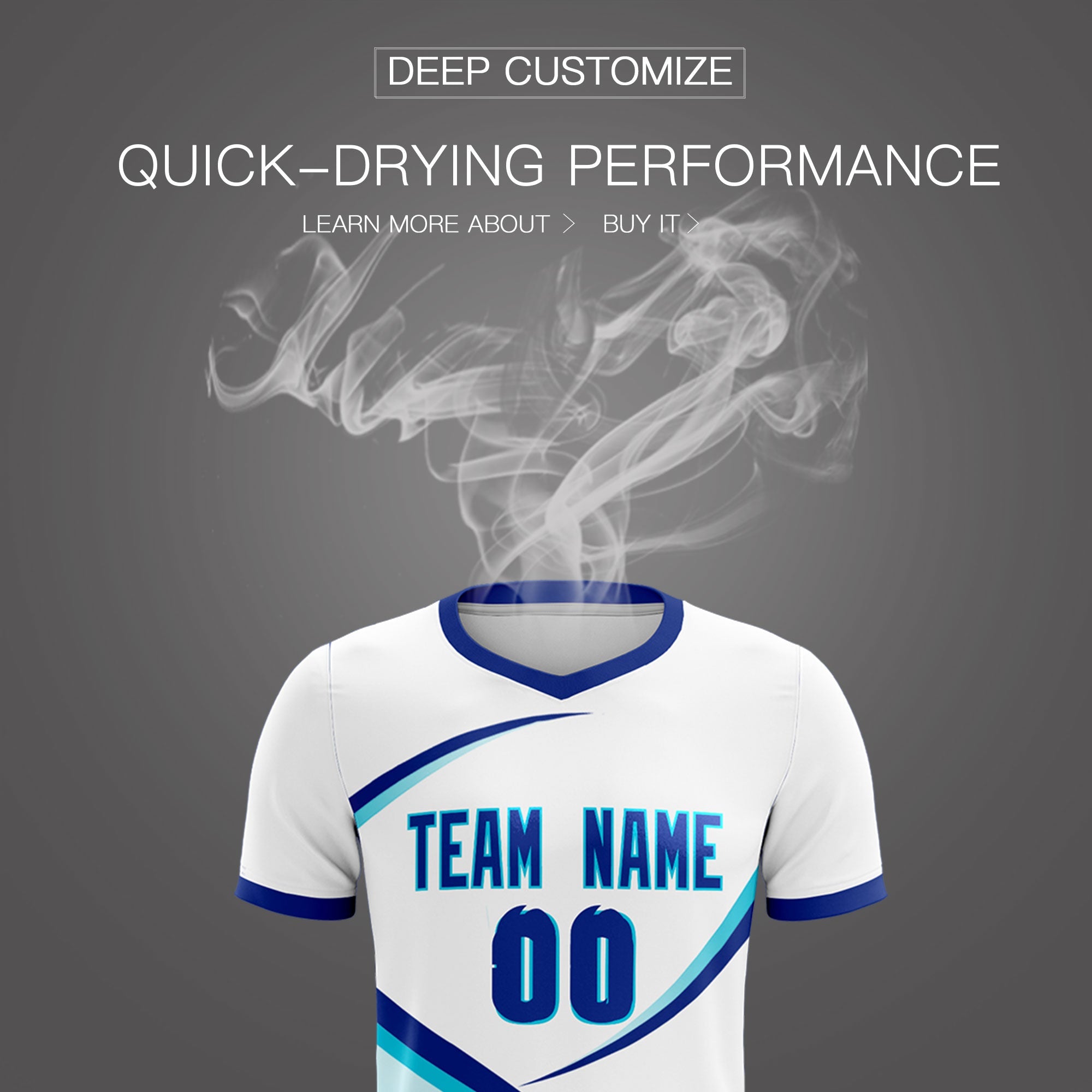 Custom White Sky Blue Color Block Training Uniform For Men Soccer Sets Jersey