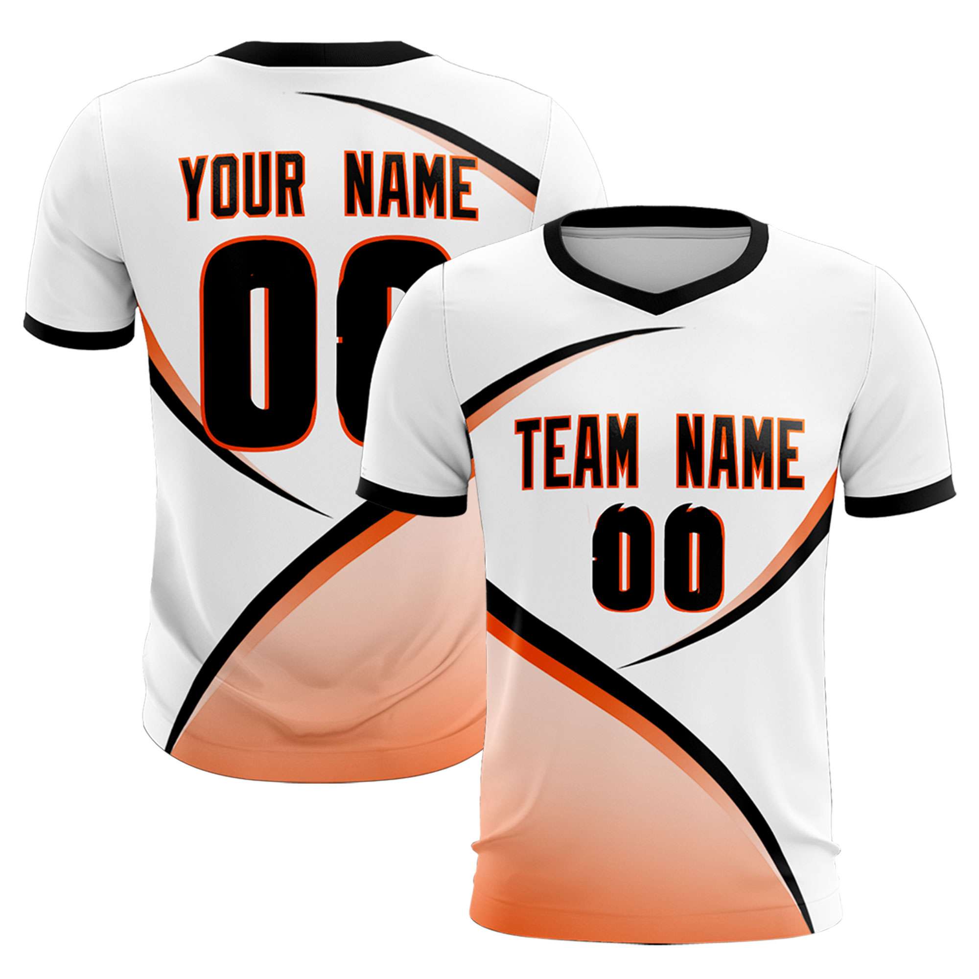 Custom White Black Color Block Training Uniform For Men Soccer Sets Jersey