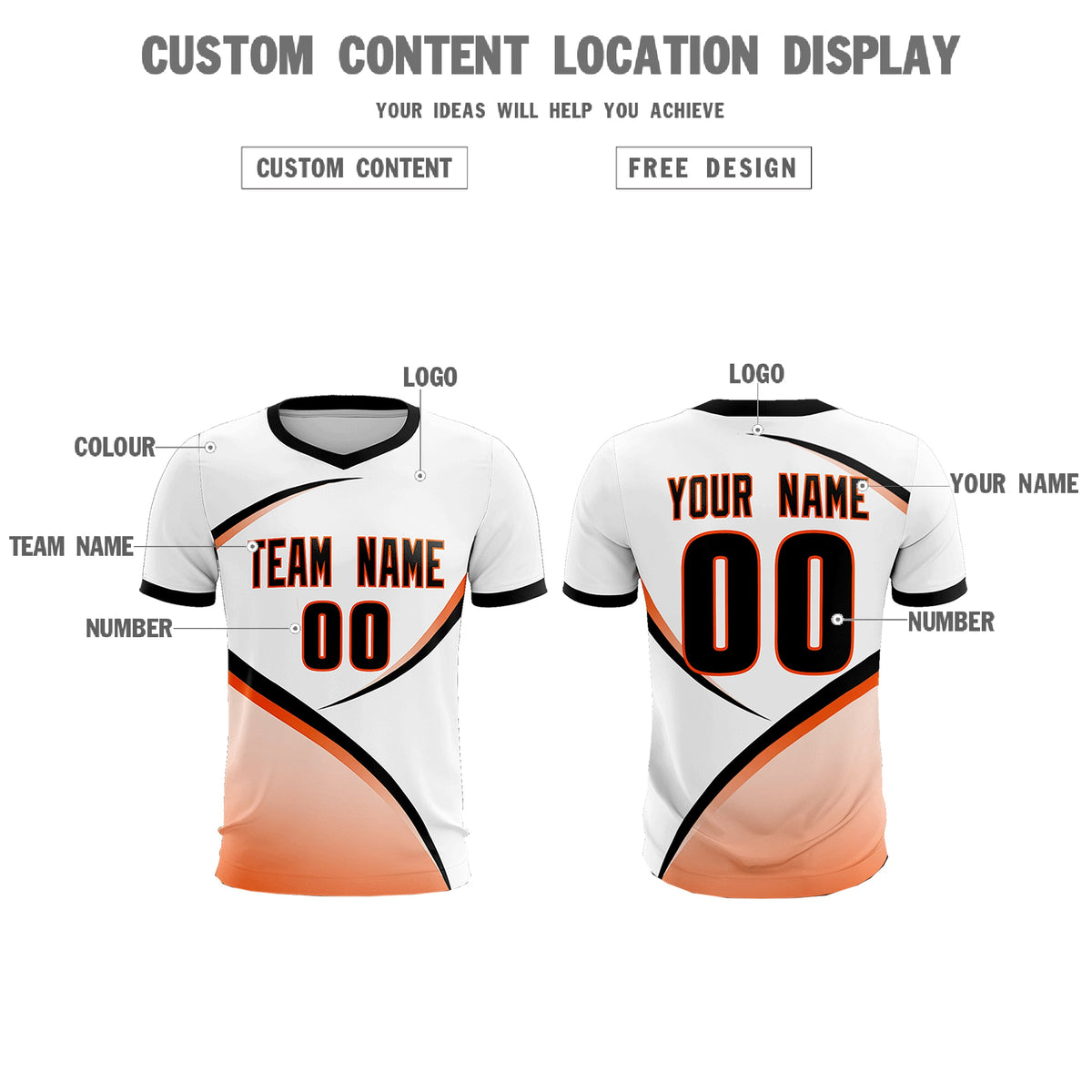 Custom White Black Color Block Training Uniform For Men Football Kits Jersey