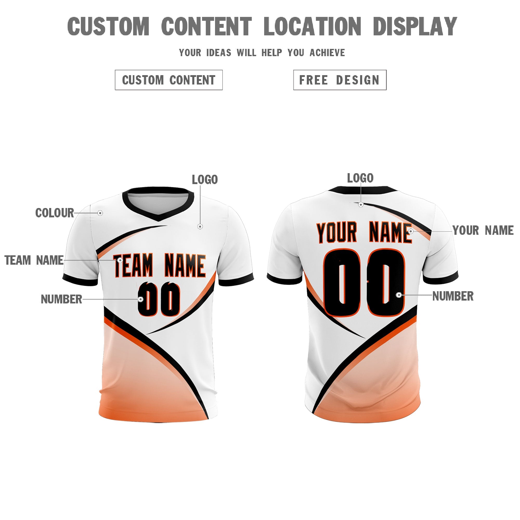 Custom White Black Color Block Training Uniform For Men Soccer Sets Jersey