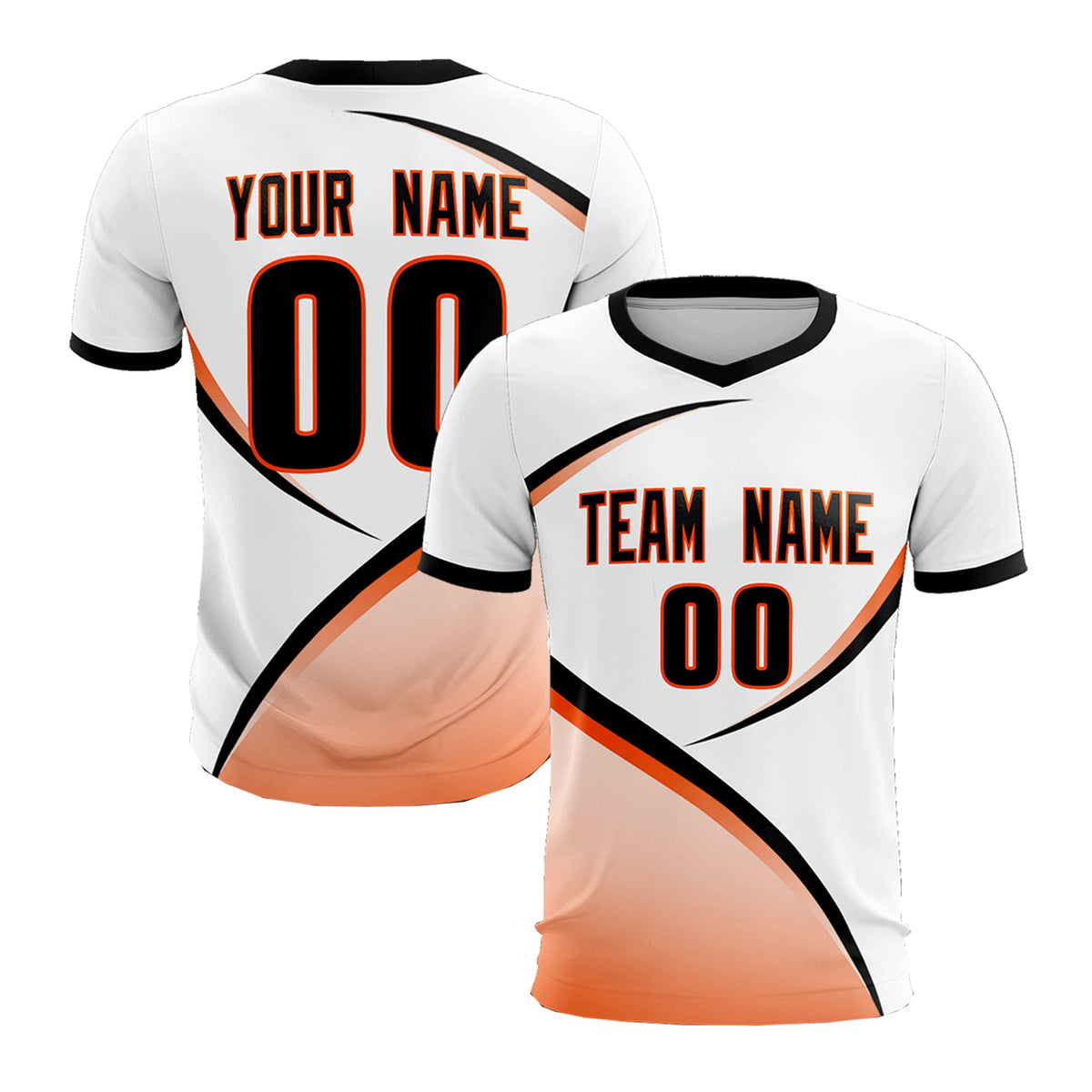 Custom White Black Color Block Training Uniform For Men Football Kits Jersey