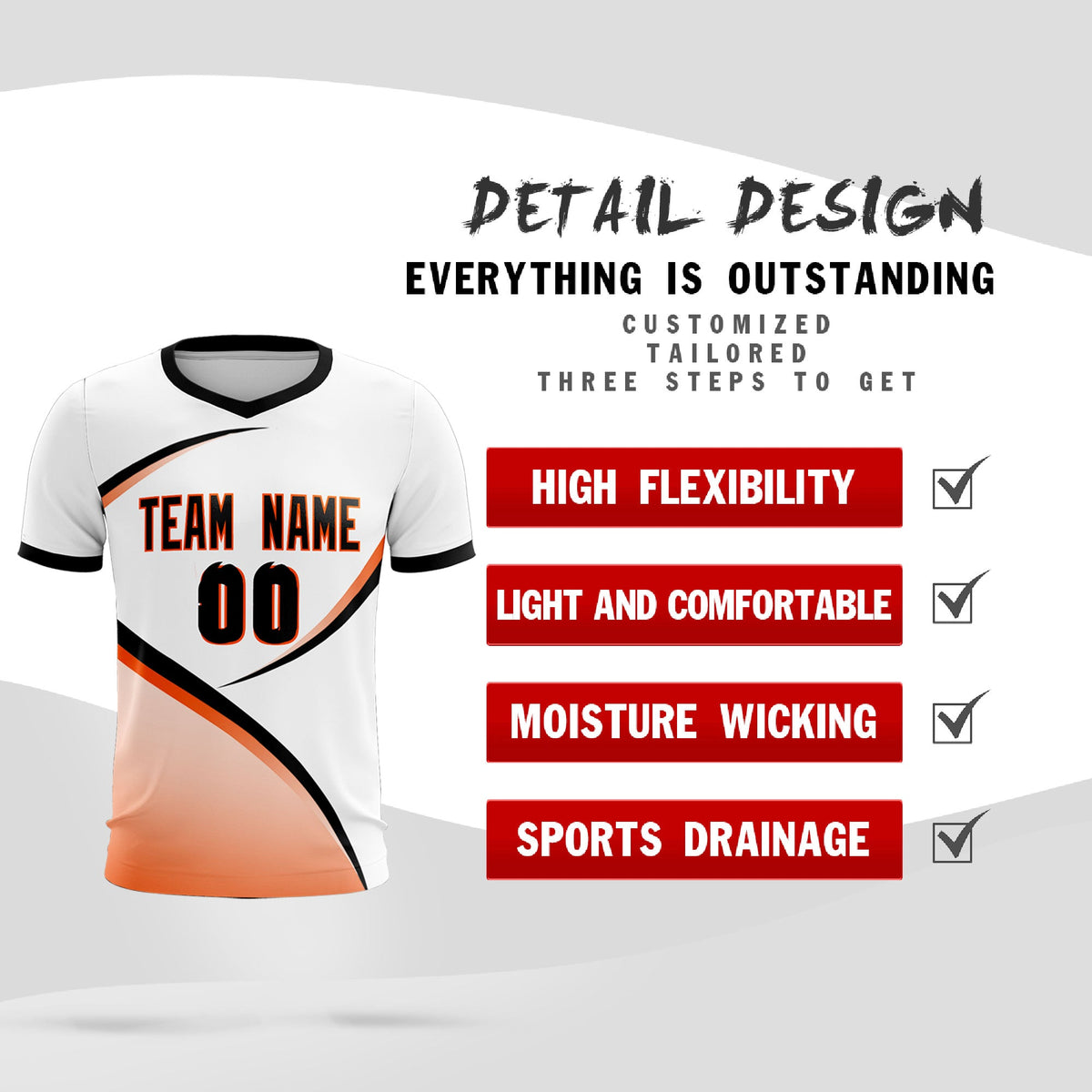 Custom White Black Color Block Training Uniform For Men Soccer Sets Jersey