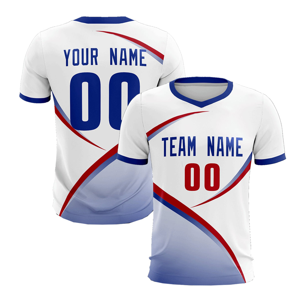 Custom White Royal Color Block Training Uniform For Men Football Kits Jersey