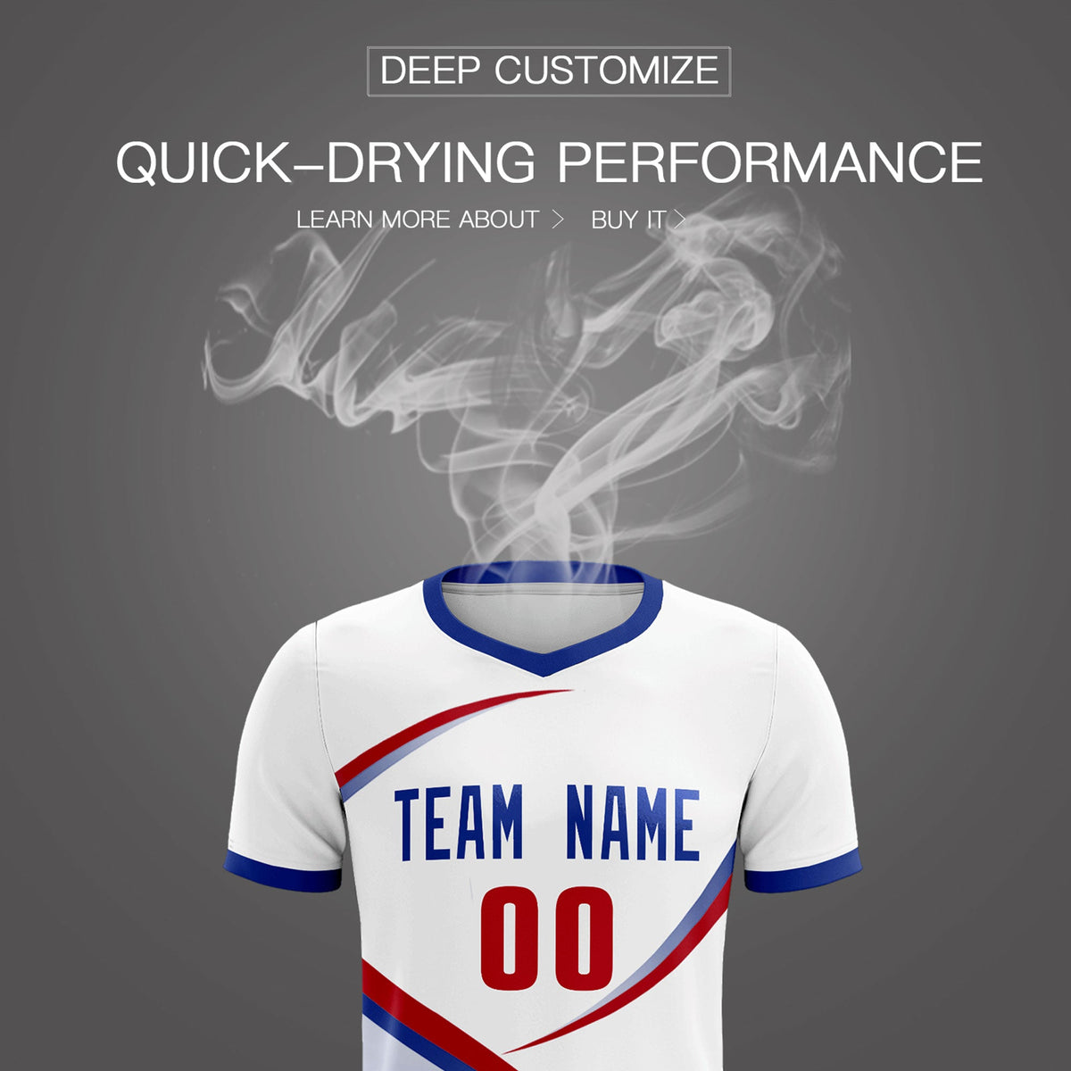 Custom White Royal Color Block Training Uniform For Men Football Kits Jersey