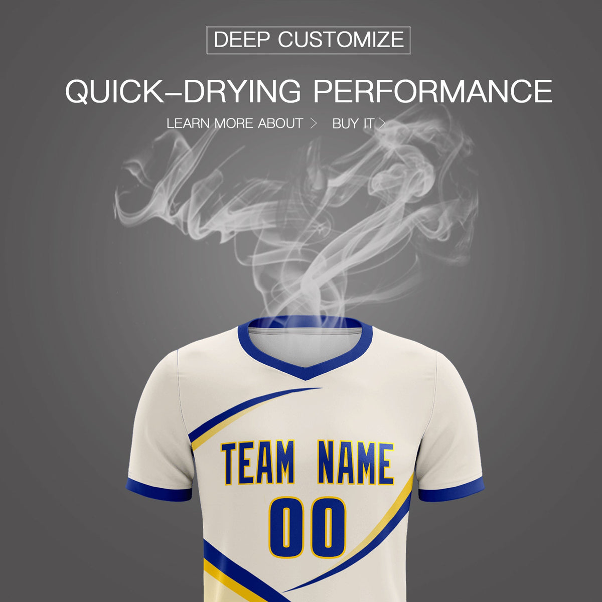 Custom Cream Royal Color Block Training Uniform For Men Football Kits Jersey