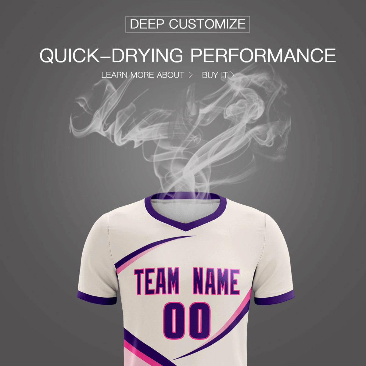 Custom Cream Purple Color Block Training Uniform For Men Football Kits Jersey