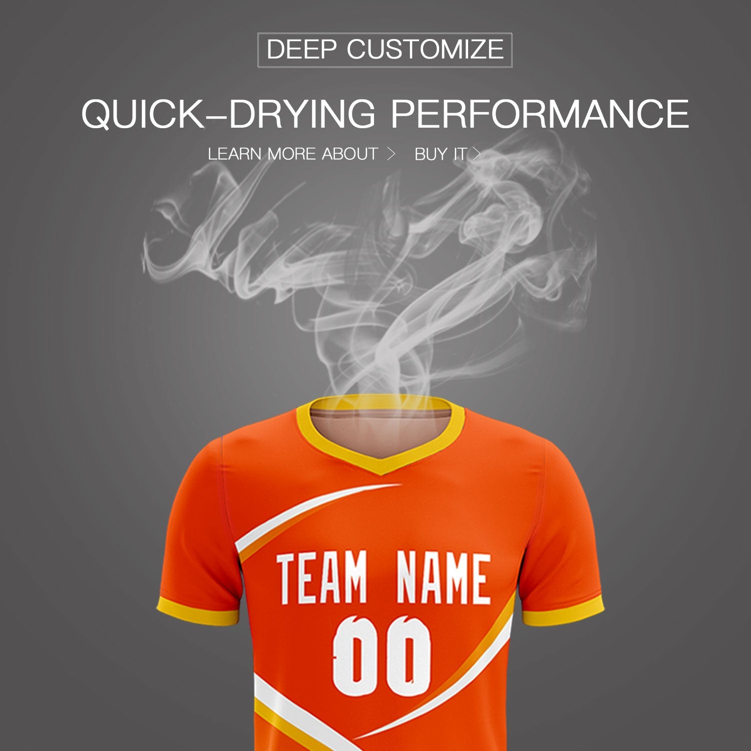 Custom Orange Gold Color Block Training Uniform For Men Soccer Sets Jersey