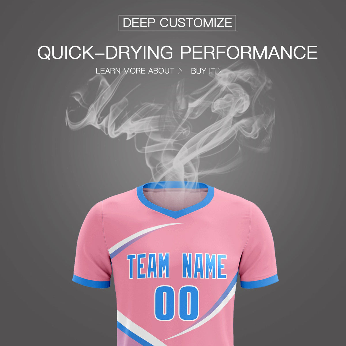 Custom Light Pink Powder Blue Color Block Training Uniform For Men Football Kits Jersey