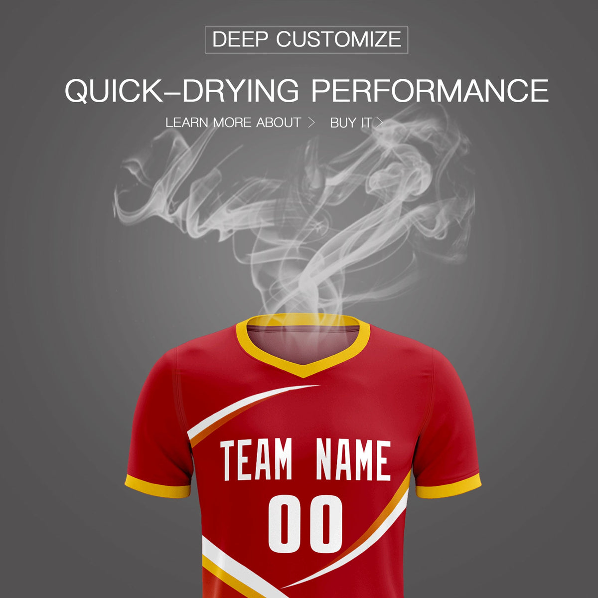 Custom Red Gold Color Block Training Uniform For Men Football Kits Jersey