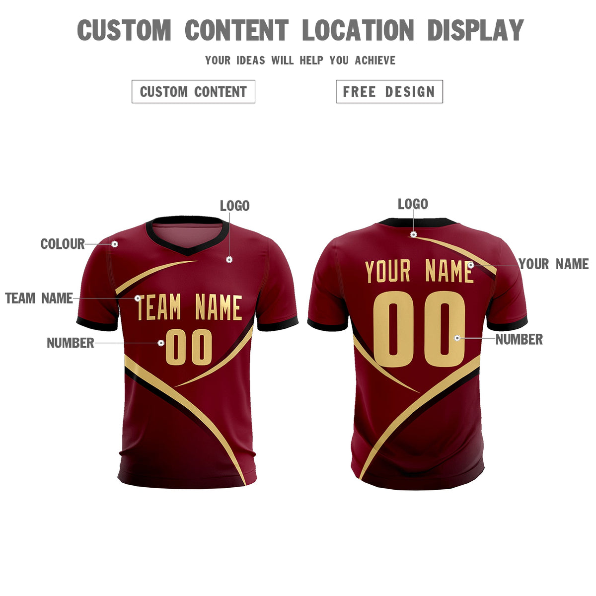 Custom Crimson Black Color Block Training Uniform For Men Football Kits Jersey