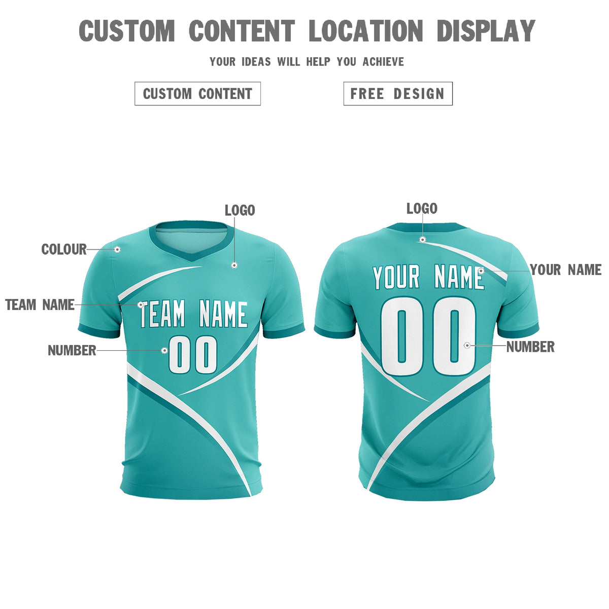 Custom Bright Green Aqua Color Block Training Uniform For Men Football Kits Jersey