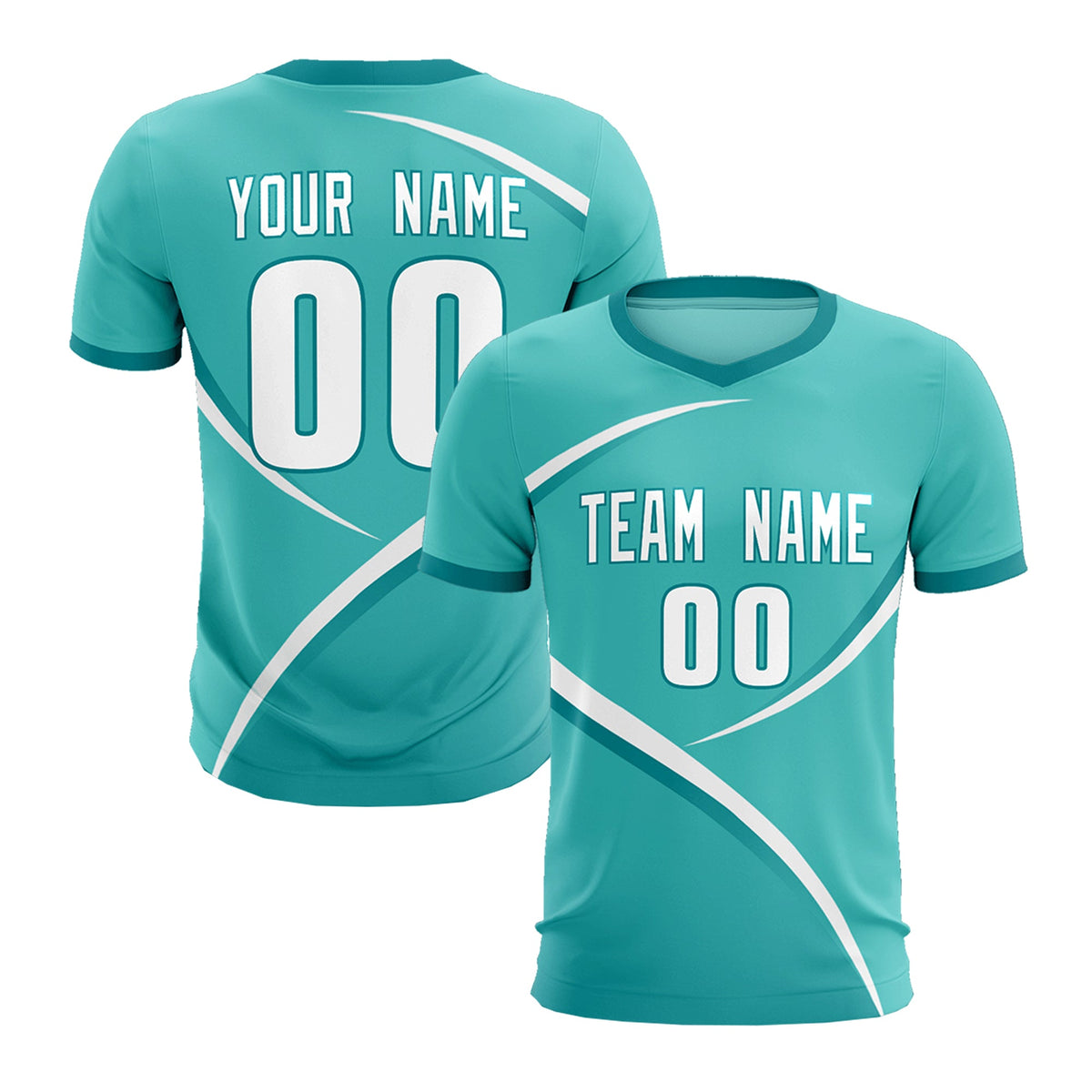 Custom Bright Green Aqua Color Block Training Uniform For Men Football Kits Jersey
