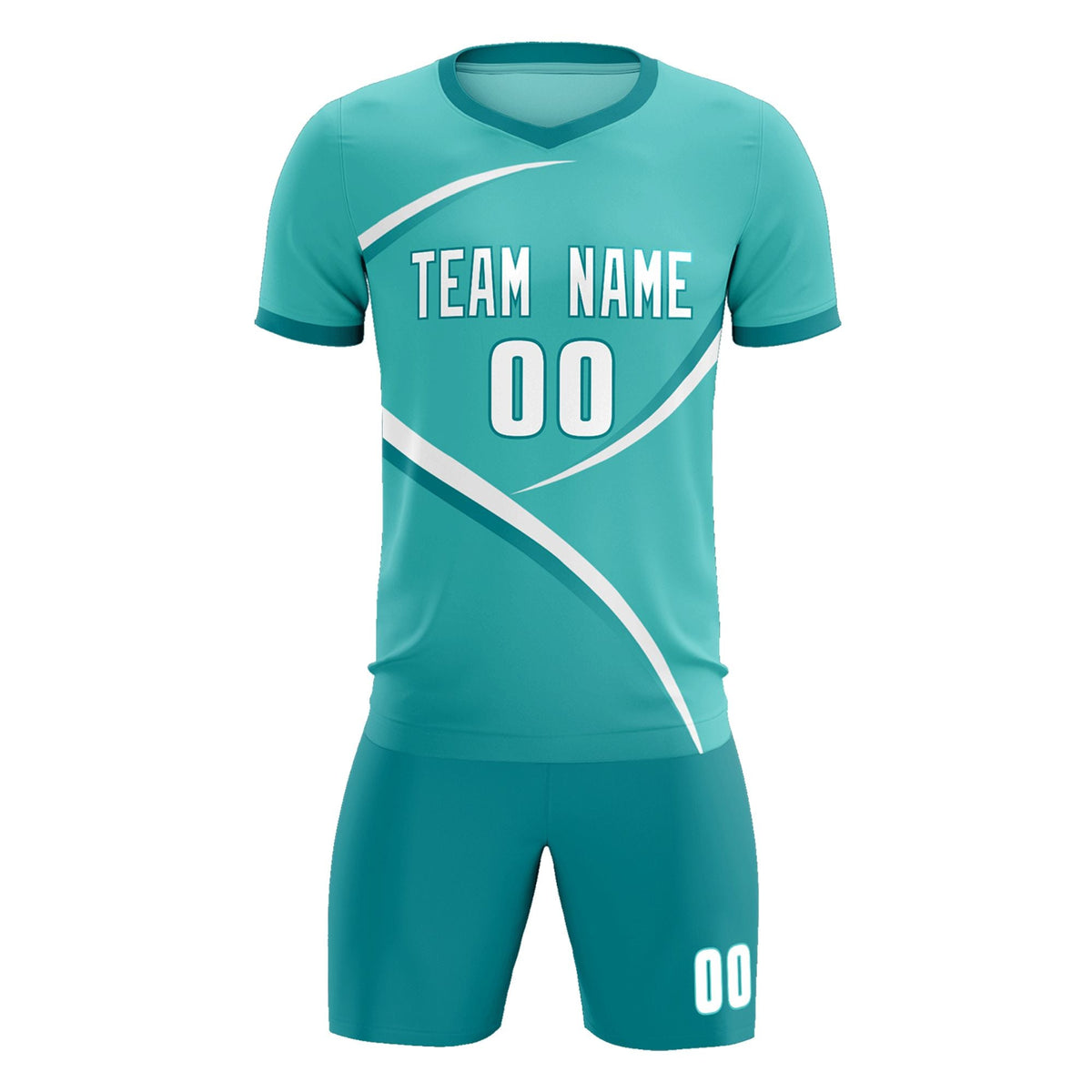 Custom Bright Green Aqua Color Block Training Uniform For Men Football Kits Jersey