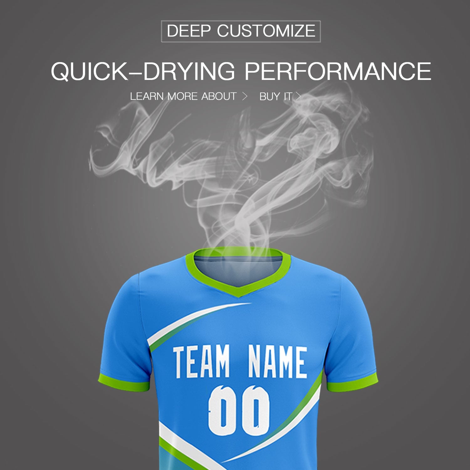Custom Powder Blue Neon Green Color Block Training Uniform For Men Soccer Sets Jersey
