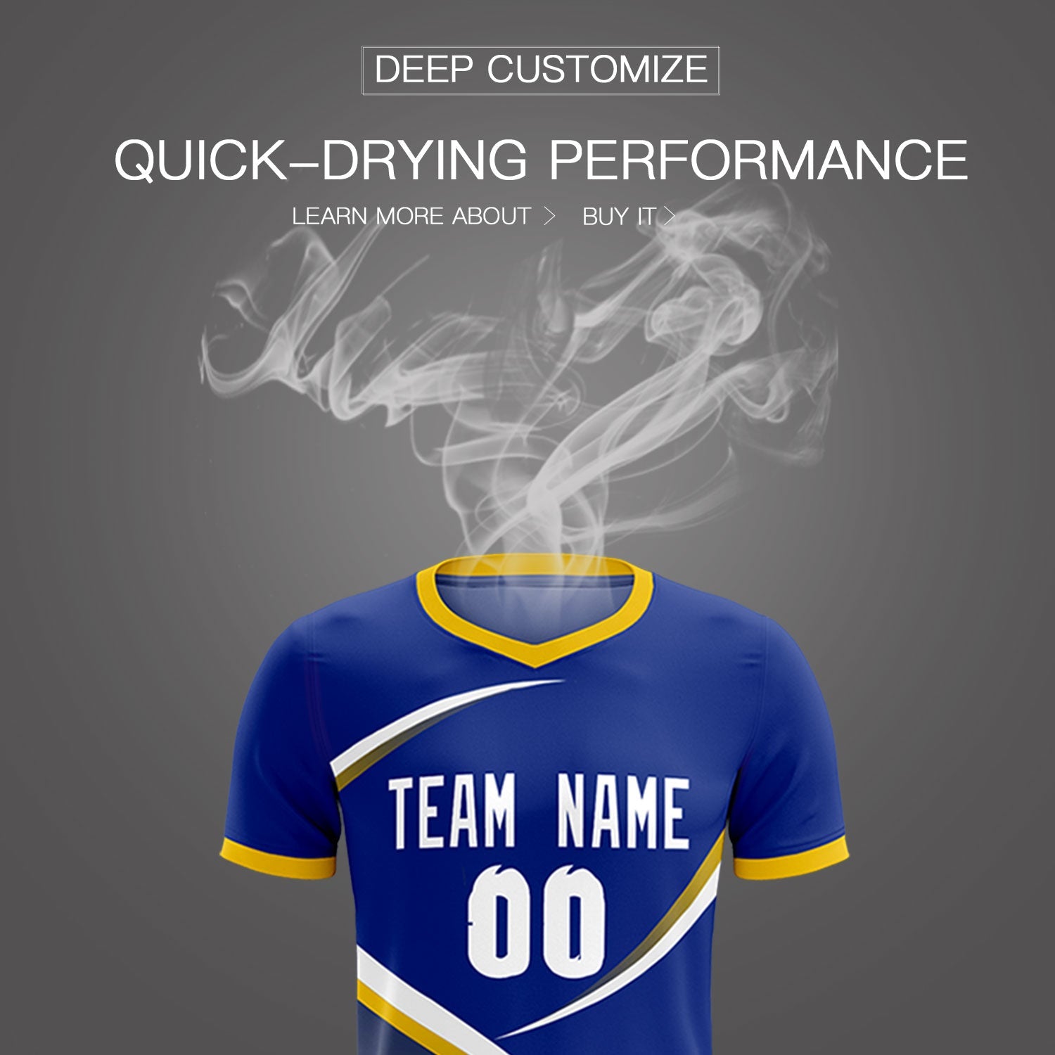 Custom Royal Gold Color Block Training Uniform For Men Soccer Sets Jersey