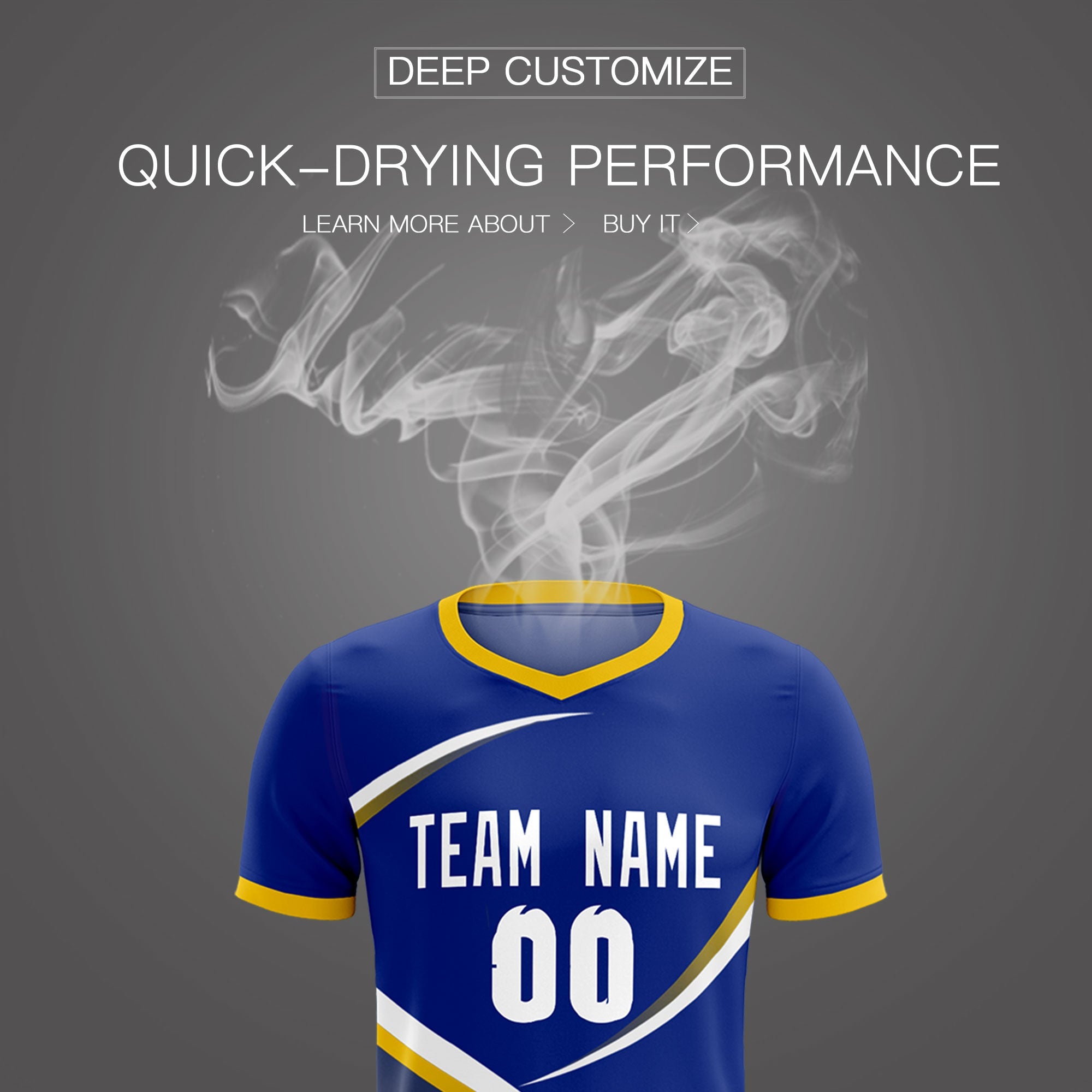 Custom Royal Gold Color Block Training Uniform For Men Soccer Sets Jersey