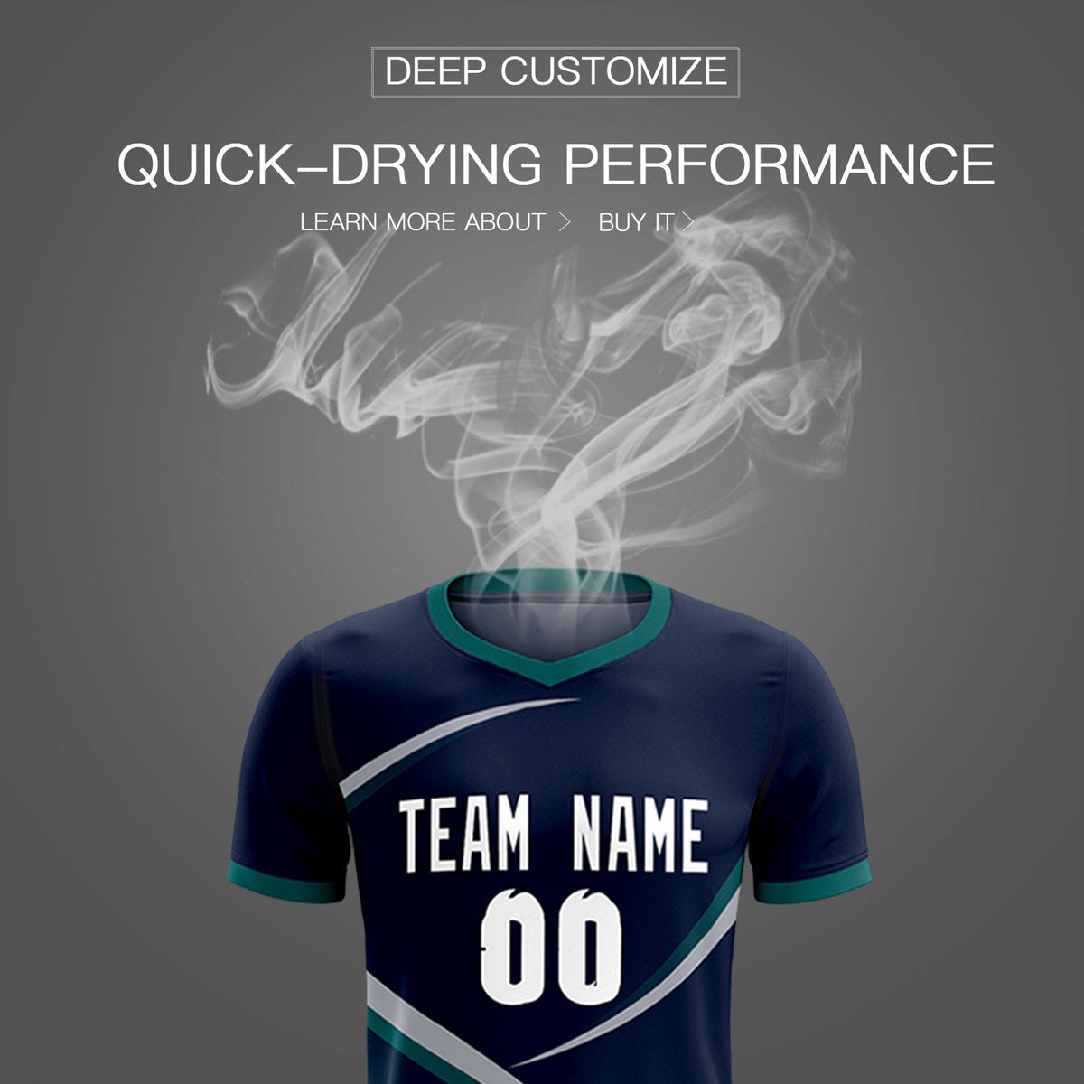 Custom Navy Aqua Color Block Training Uniform For Men Soccer Sets Jersey