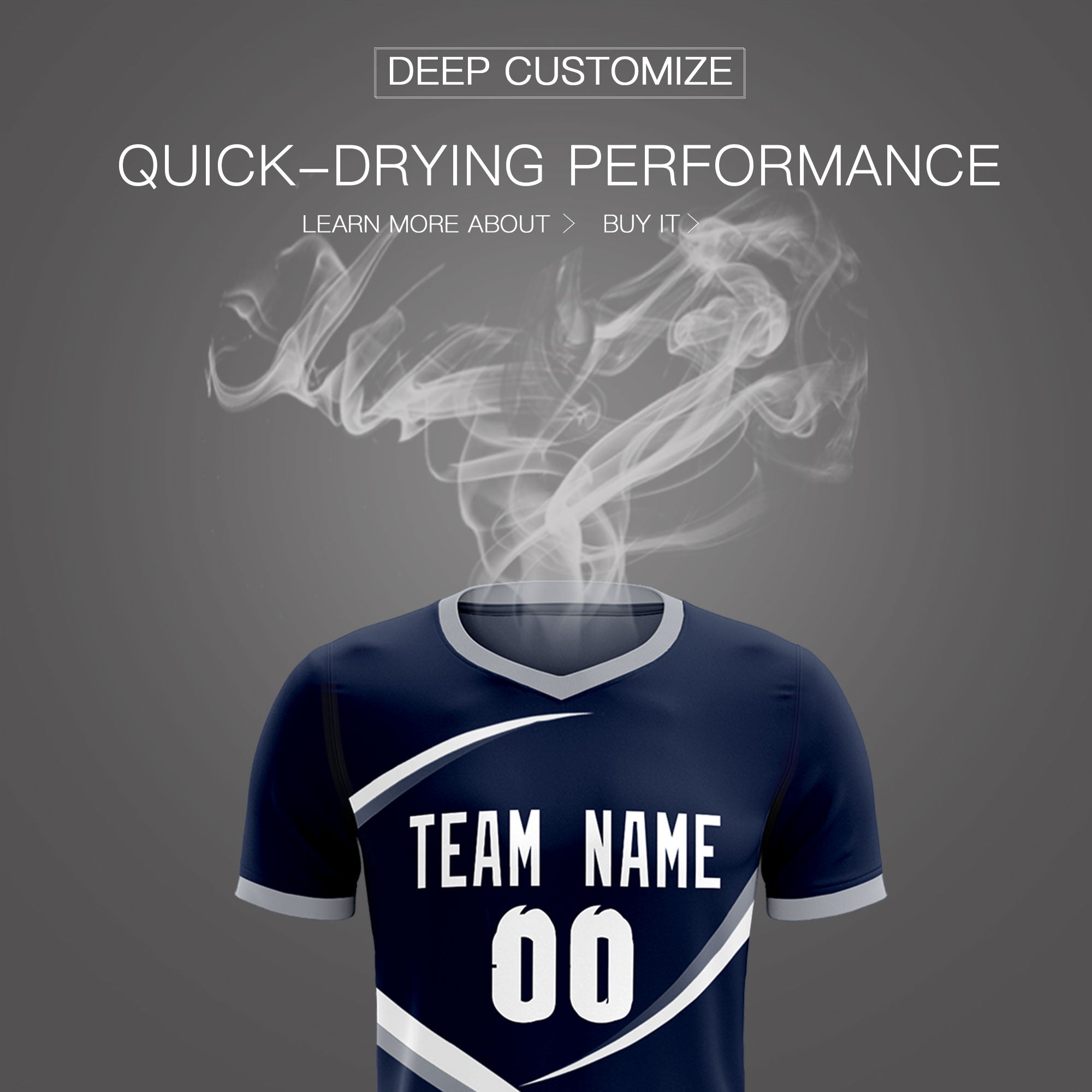Custom Navy Gray Color Block Training Uniform For Men Soccer Sets Jersey