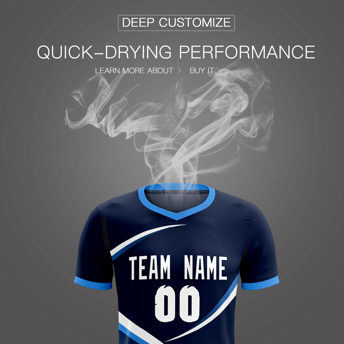 Custom Navy Powder Blue Color Block Training Uniform For Men Soccer Sets Jersey