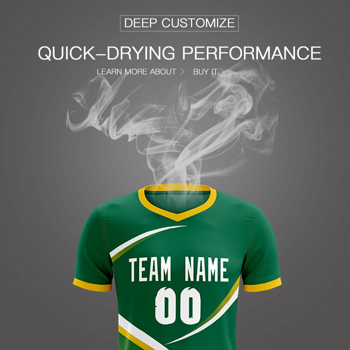 Custom Kelly Green Gold Color Block Training Uniform For Men Soccer Sets Jersey