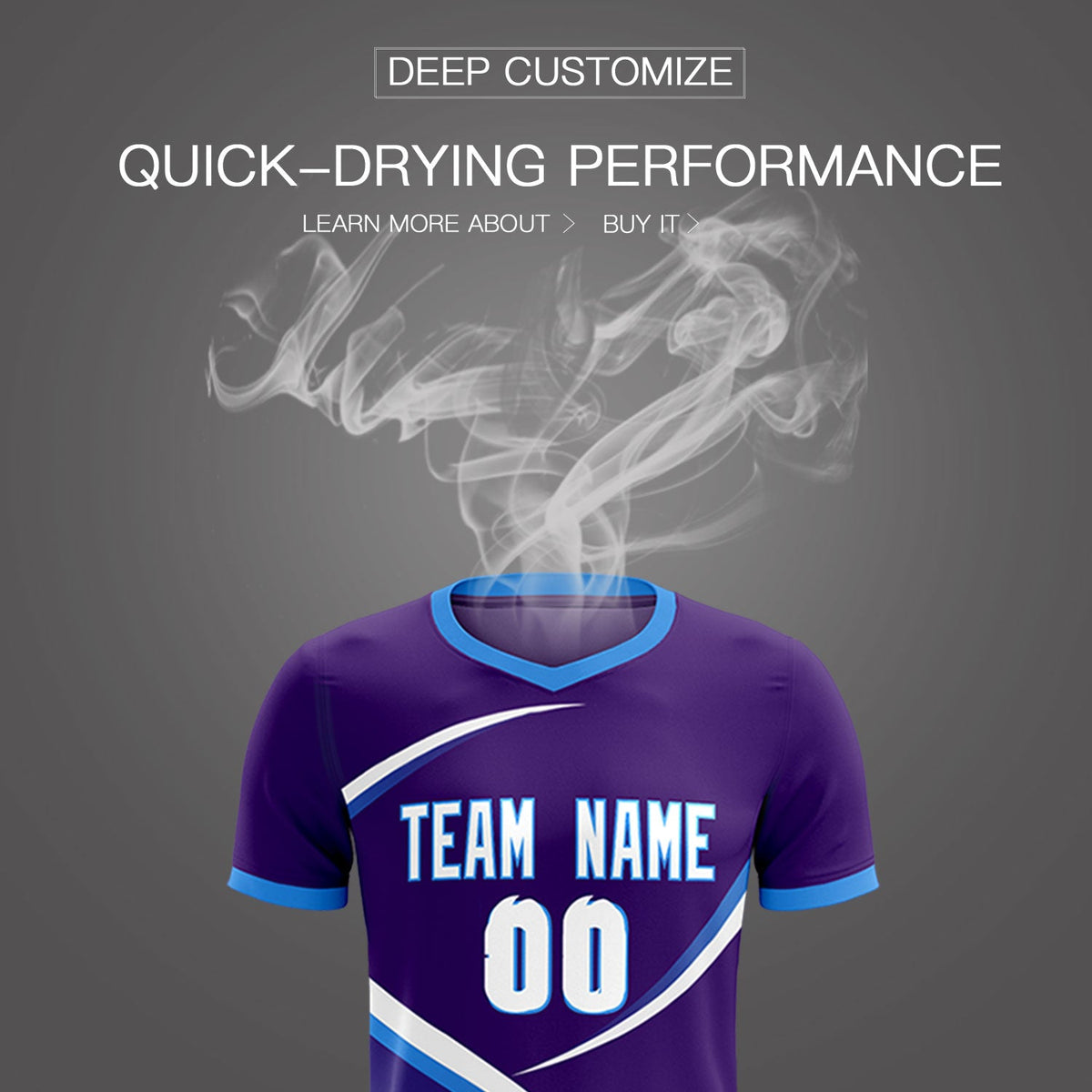 Custom Purple Powder Blue Color Block Training Uniform For Men Soccer Sets Jersey