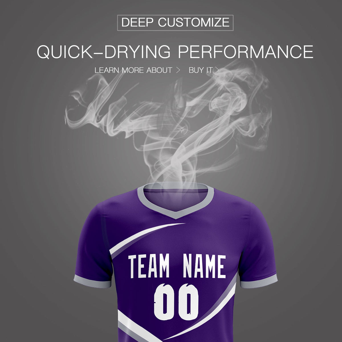 Custom Purple Gray Color Block Training Uniform For Men Soccer Sets Jersey