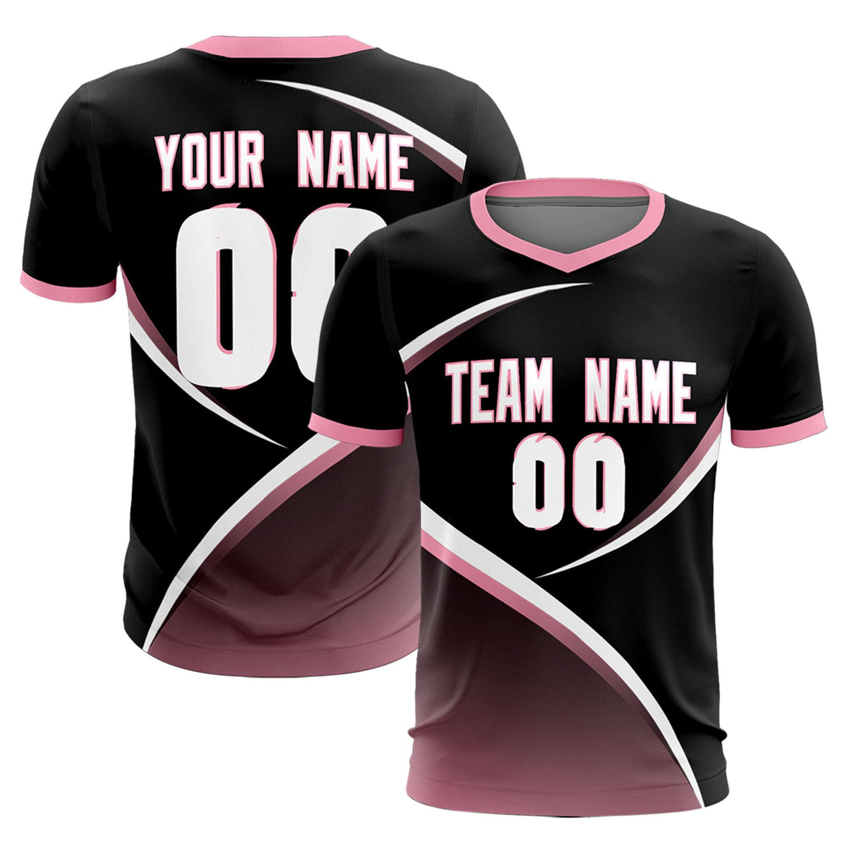 Custom Black Light Pink Color Block Training Uniform For Men Soccer Sets Jersey