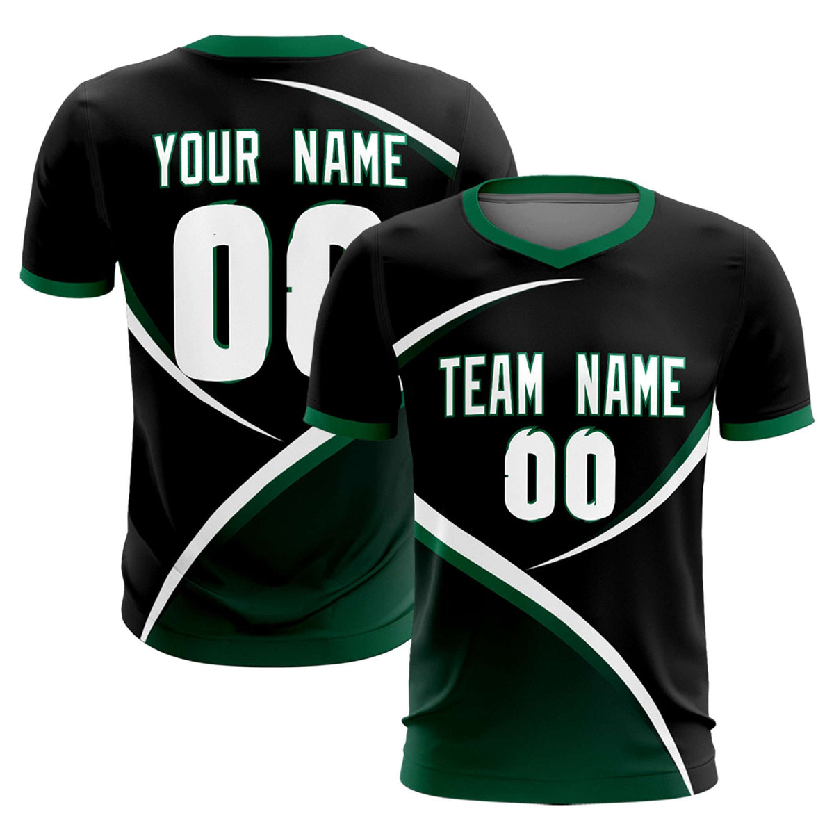 Custom Black Kelly Green Color Block Training Uniform For Men Soccer Sets Jersey