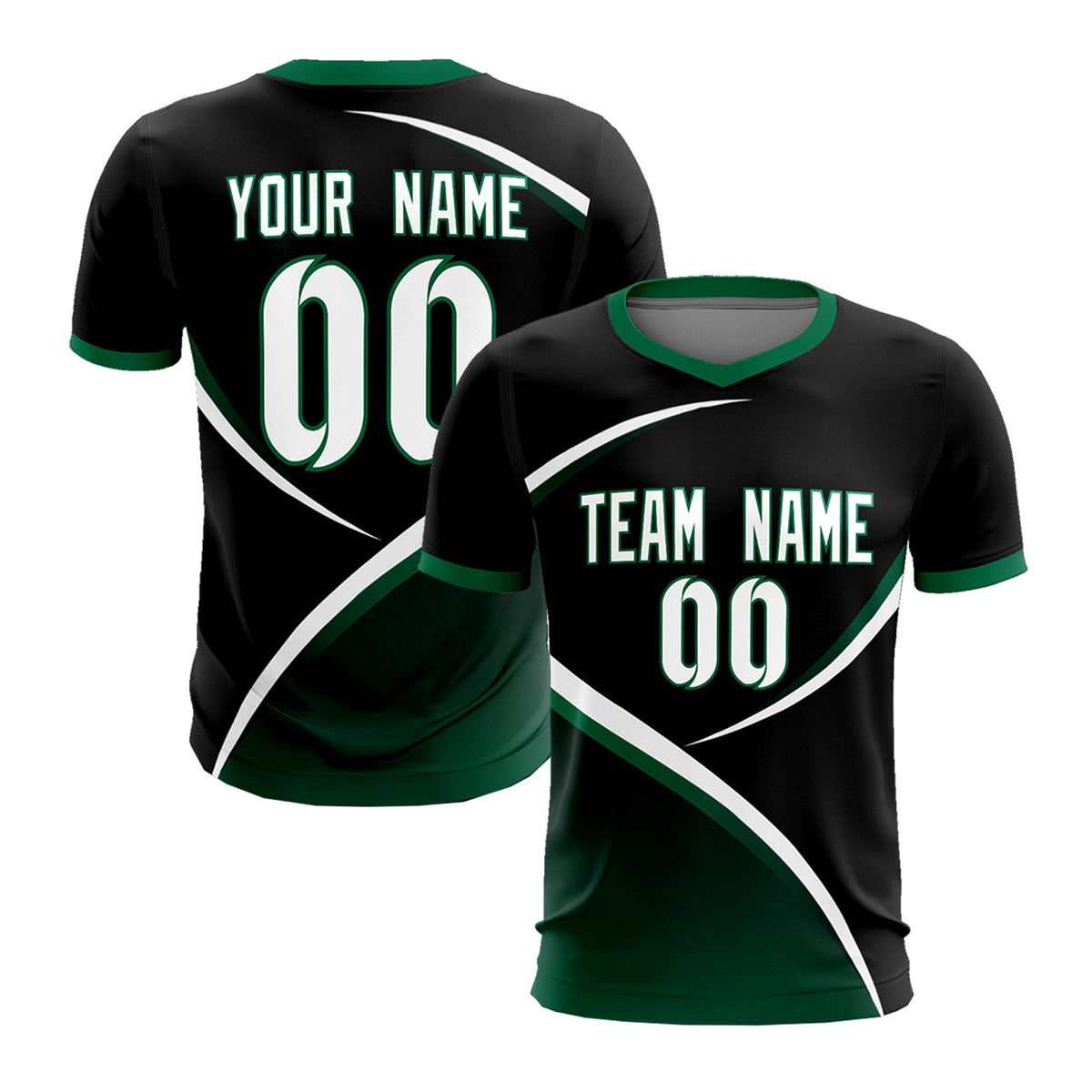 Custom Black Kelly Green Color Block Training Uniform For Men Soccer Sets Jersey