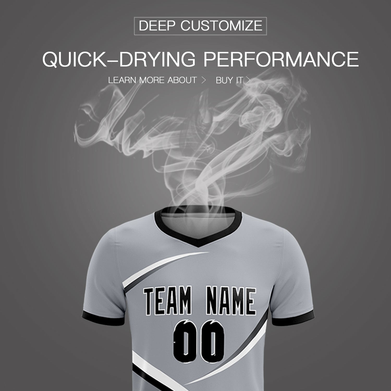 Custom Gray Black Color Block Training Uniform For Men Soccer Sets Jersey