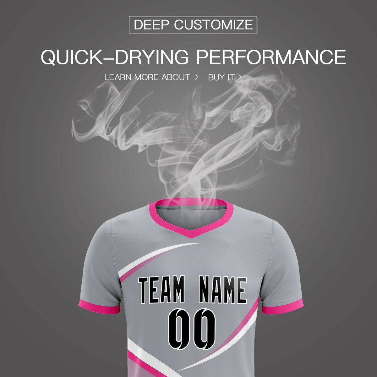 Custom Gray Pink Color Block Training Uniform For Men Football Kits Jersey