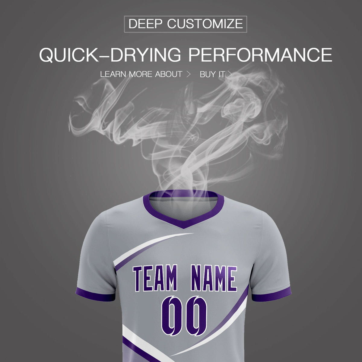 Custom Gray Purple Color Block Training Uniform For Men Football Kits Jersey
