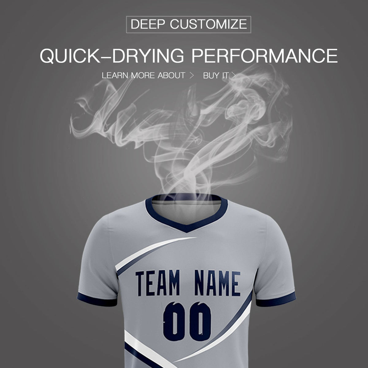 Custom Gray Navy Color Block Training Uniform For Men Soccer Sets Jersey