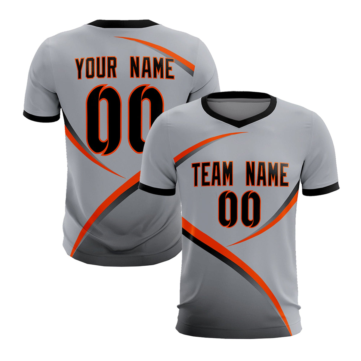 Custom Gray Black Color Block Training Uniform For Men Football Kits Jersey