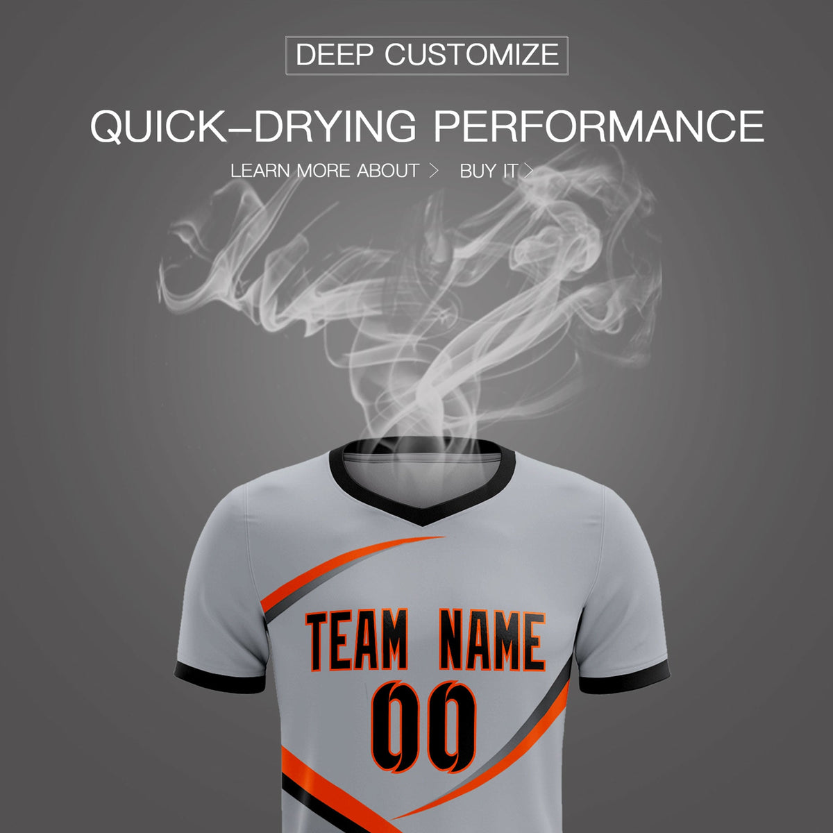 Custom Gray Black Color Block Training Uniform For Men Football Kits Jersey