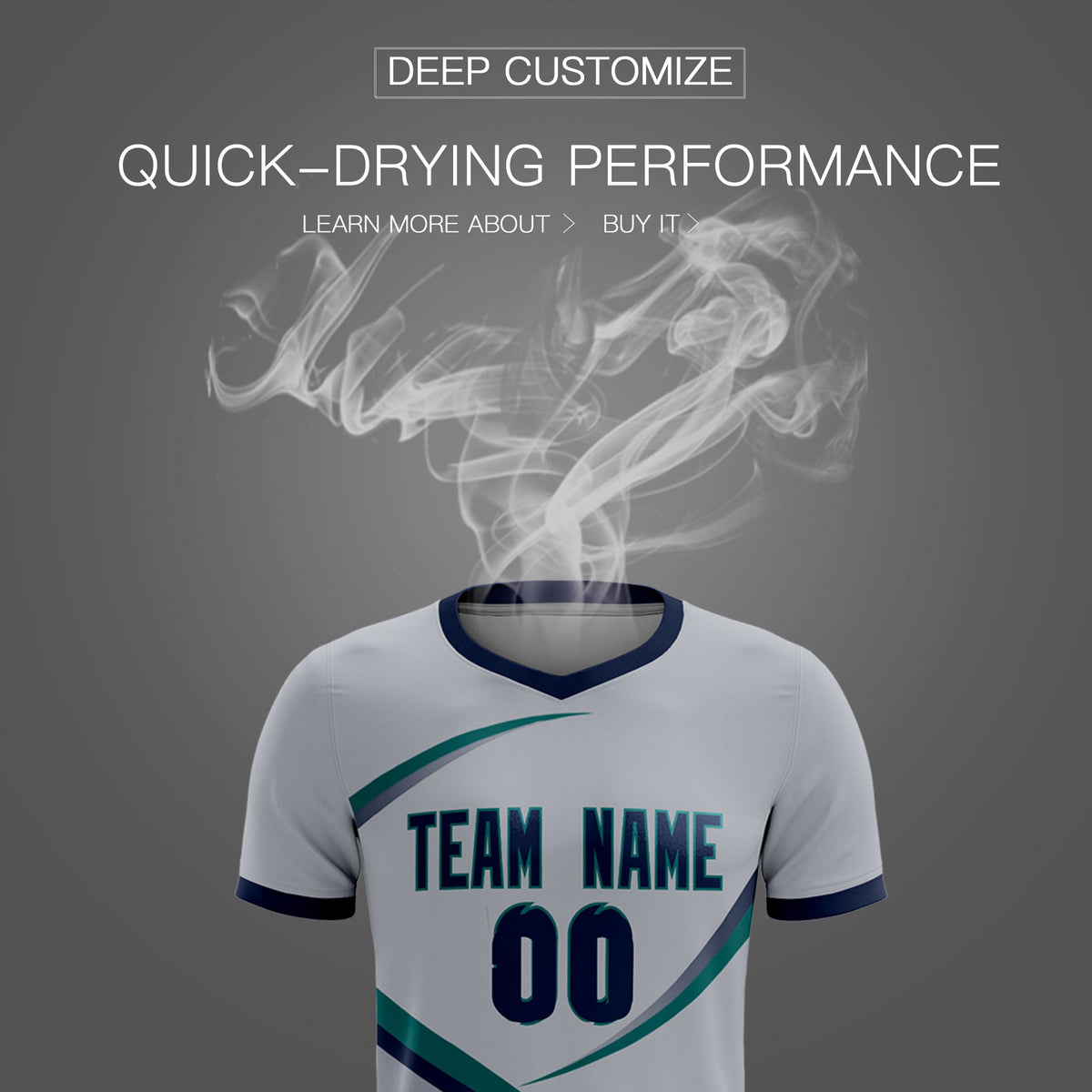 Custom Gray Navy Color Block Training Uniform For Men Soccer Sets Jersey