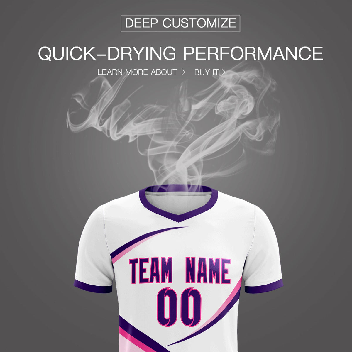 Custom White Purple Color Block Training Uniform For Men Football Kits Jersey